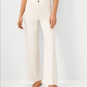 Ann Taylor high rise trouser jeans in oat